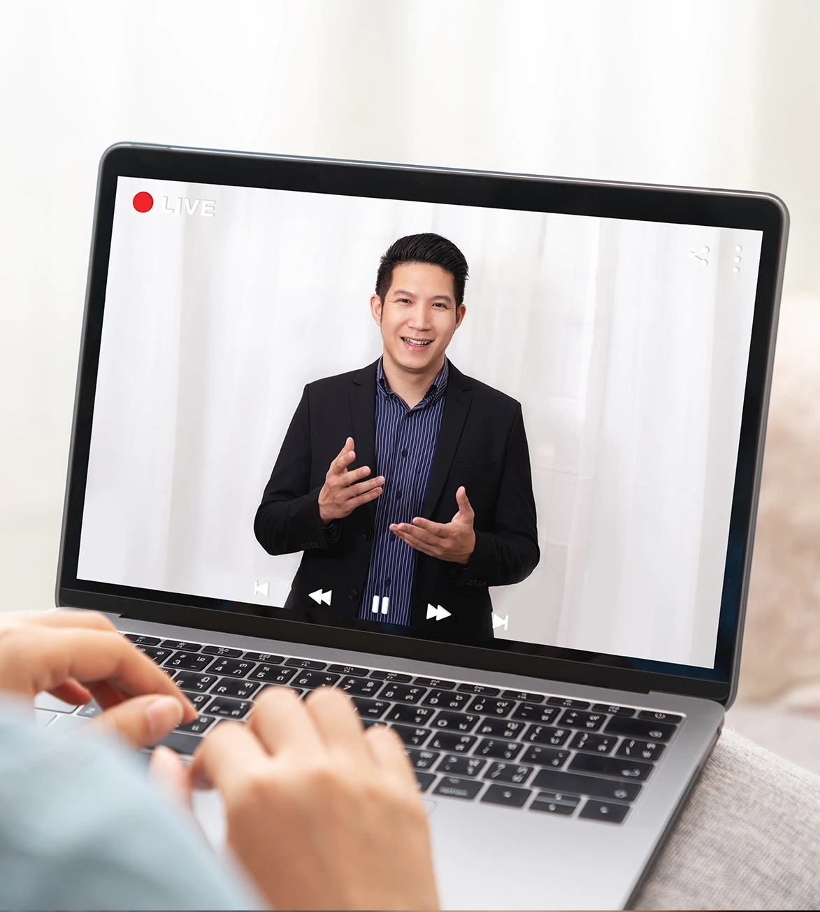 CEO conducting live video call