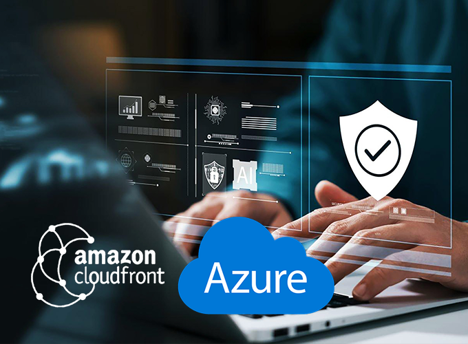 An image showing compliant cloud providers Microsoft Azure and Amazon CloudFront.